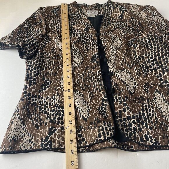 Adrianna Papell Blazer 16 Jacket 100% Silk Buttoned Career Beige Vintage,Preppy - Picture 6 of 11